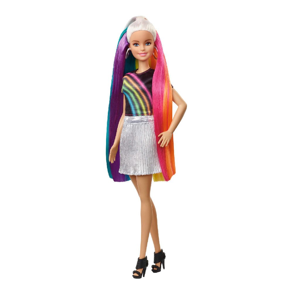 Muñeca Barbie Fashionista Peinados de Arcoíris