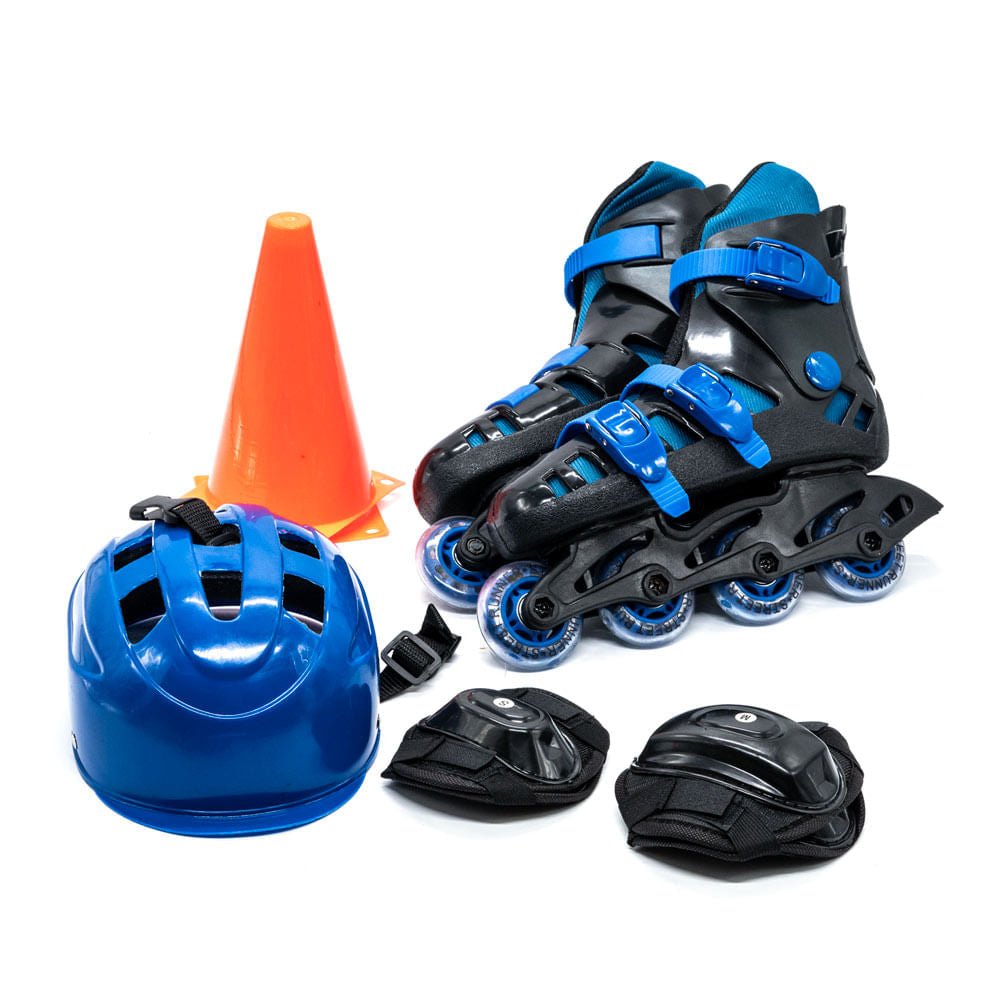 Patines en Linea Cuatro Ruedas Con Accesorios Talla 34 - Surtido