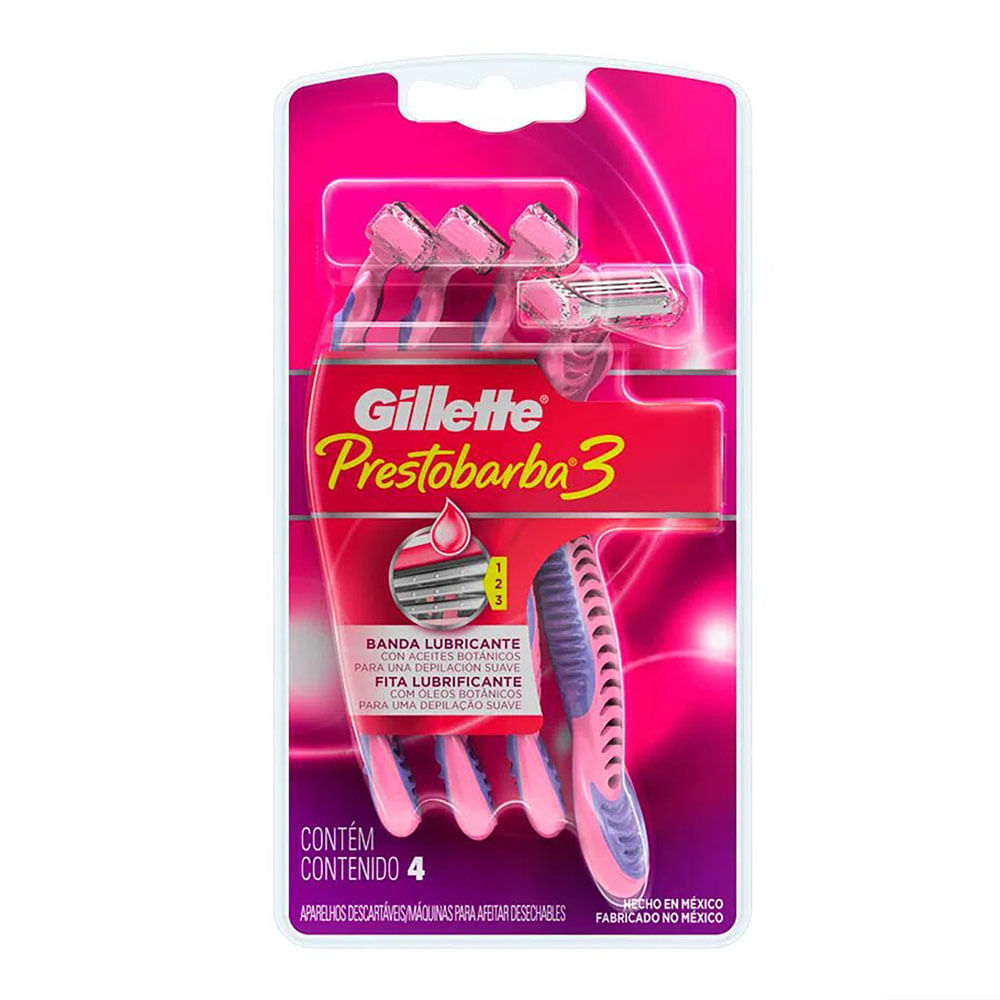 Afeitadora Gillette 3 Para Dama Blister 4 Pz