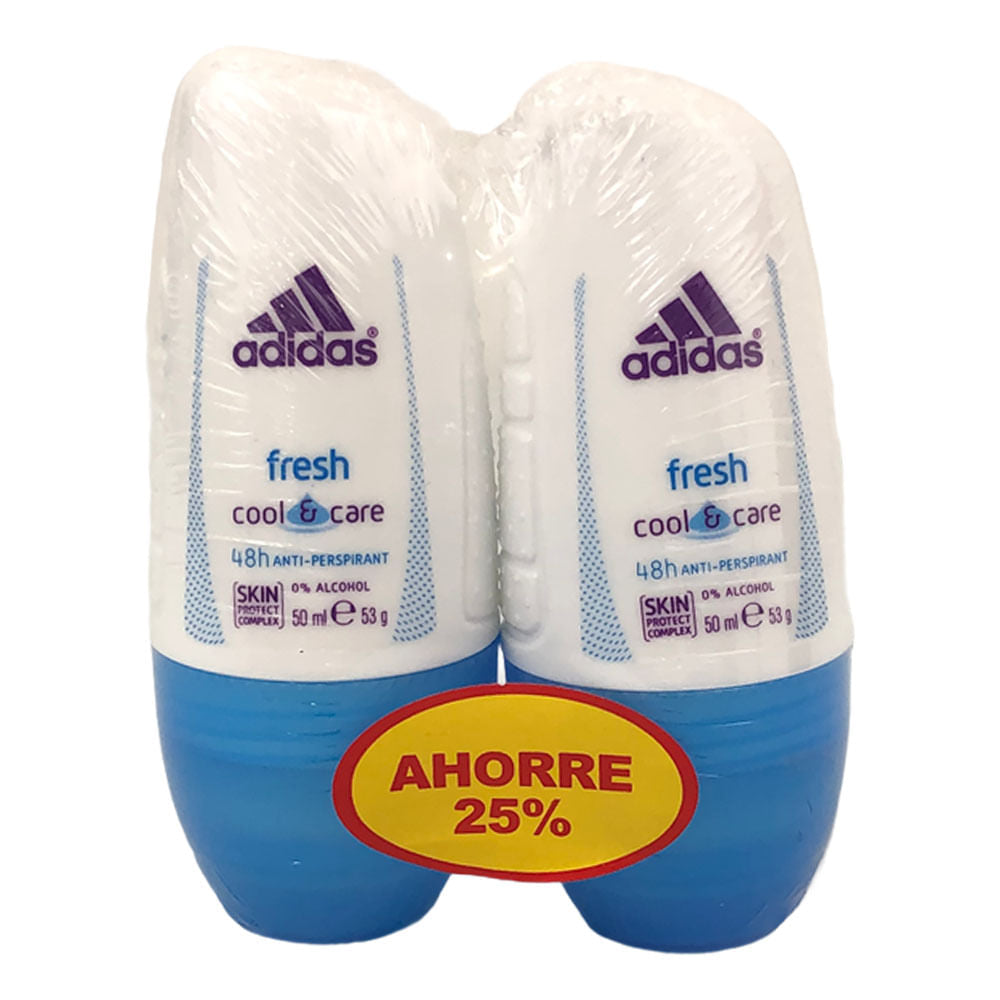Desodorante Roll On Adidas Fresh Para Dama 2 Piezas