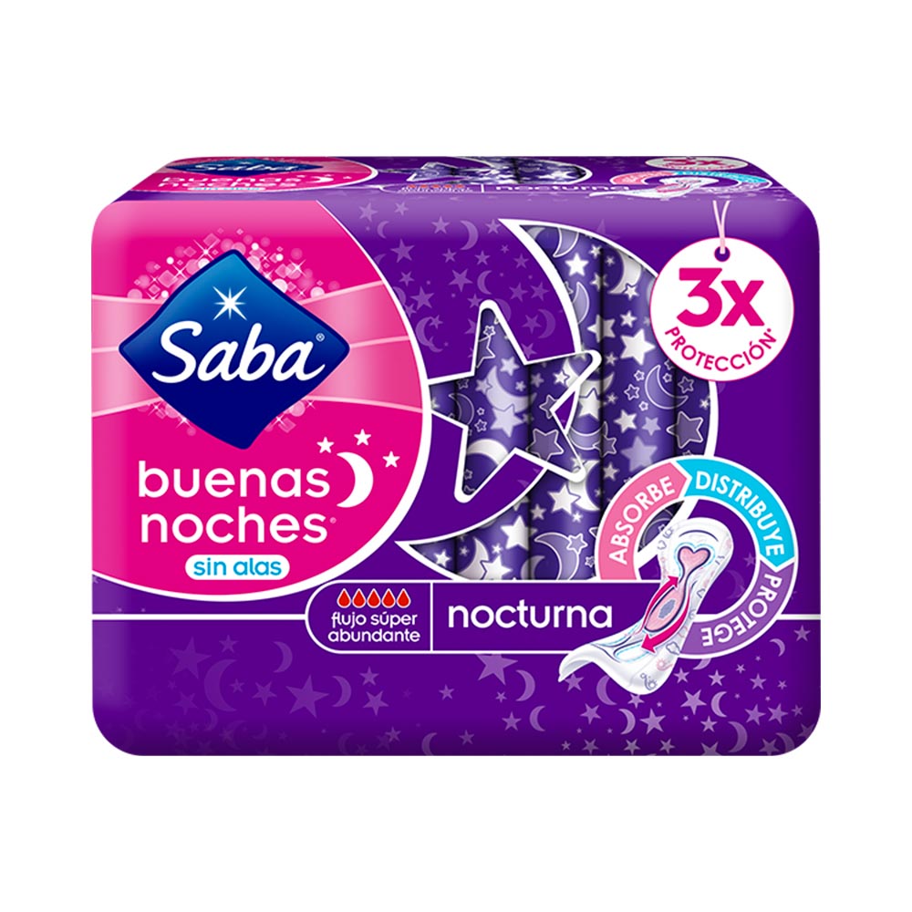 Tollas Sanitarias Saba Buenas Noches Sin Alas 10 Unidades