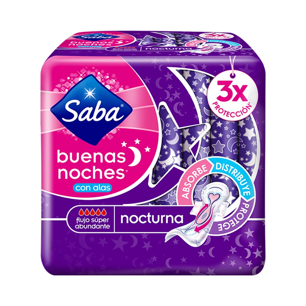 Tollas Sanitarias Saba Buenas Noches Con Alas 12 Unidades