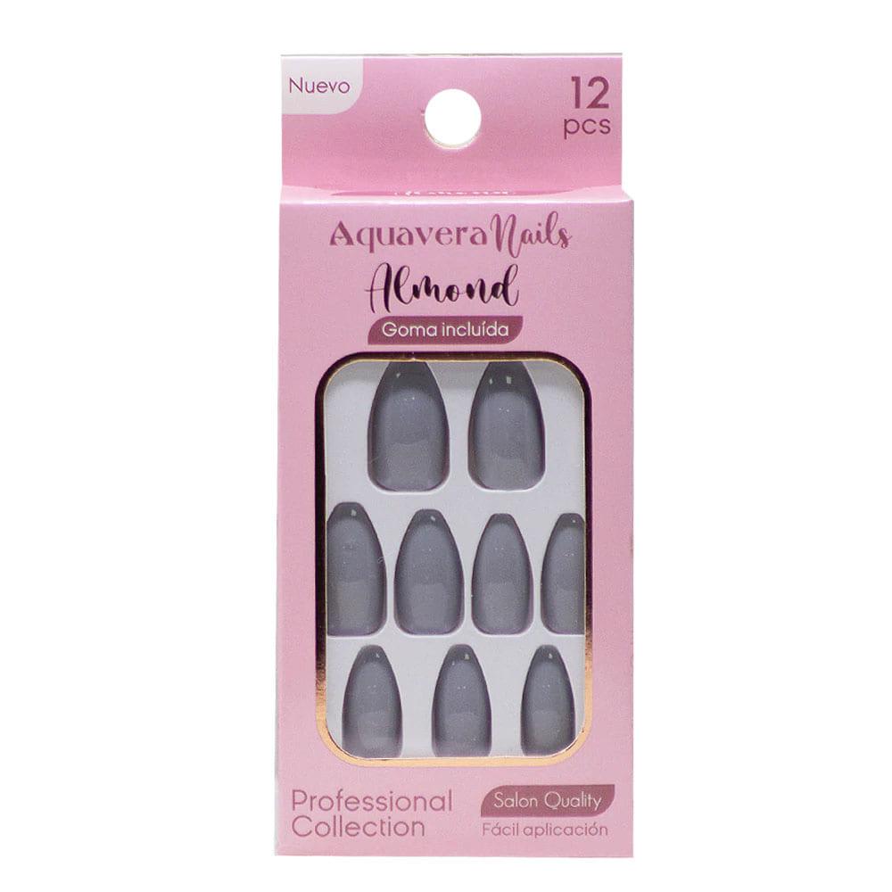 Uñas Falsas Aquavera Almond 5 Para Dama 12 Piezas
