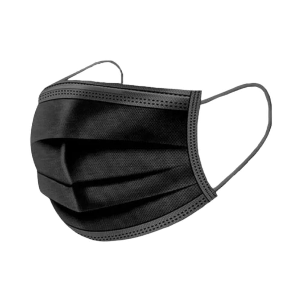 Mascarilla Desechable 3 Pliegues 50 Piezas Negra
