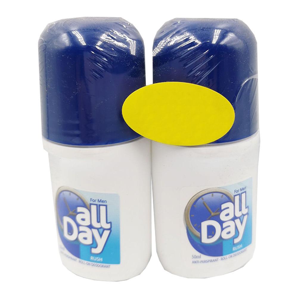Desodorante All Day Rush Roll On Men 2 Piezas
