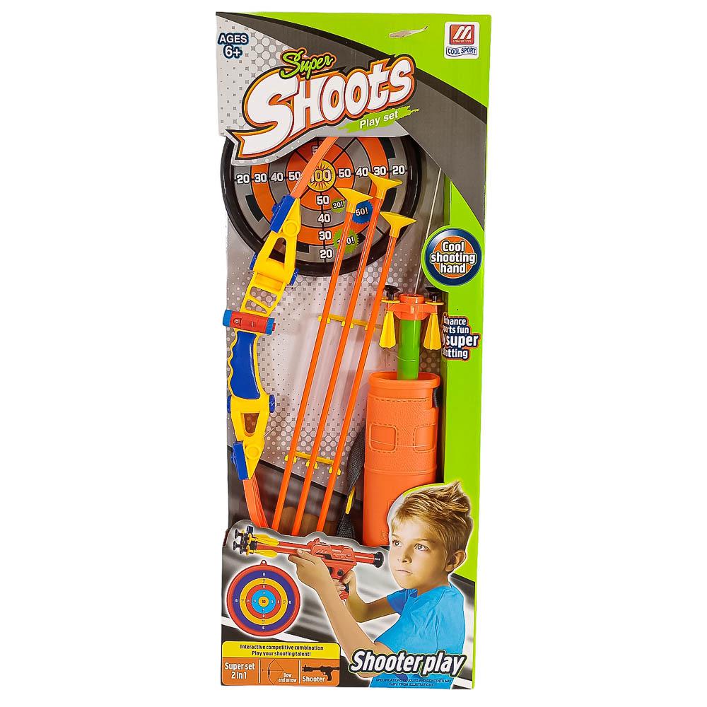 Set de Arco y Flecha Huada Super Shoots 2 en 1