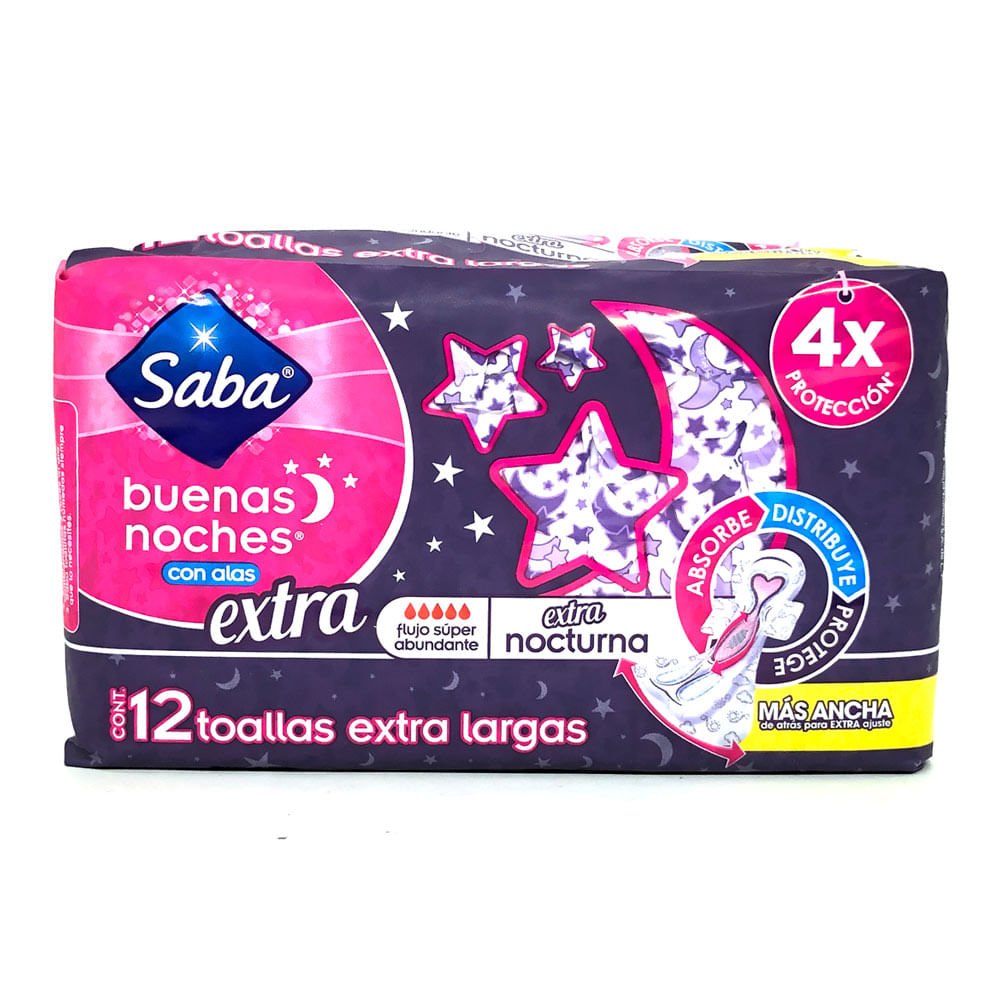 Toallas Sanitarias Saba Buenas Noches Con Alas