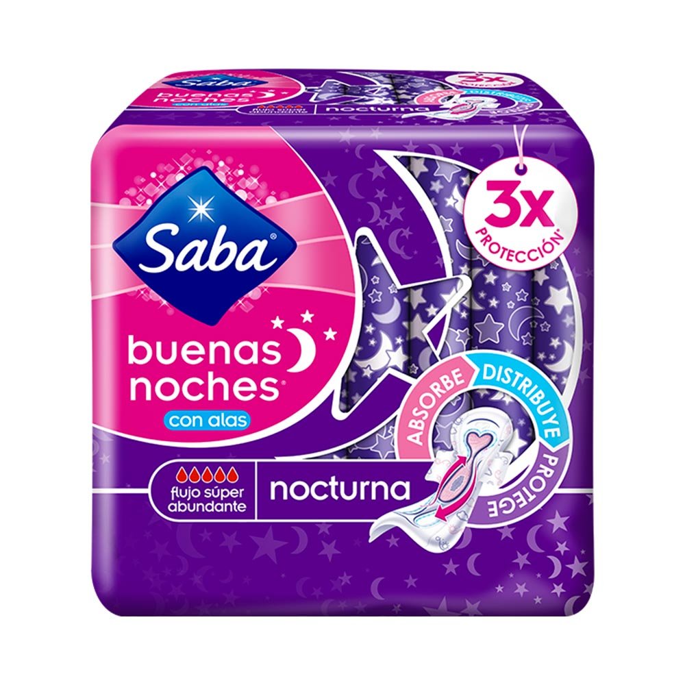 Tollas Sanitarias Saba Buenas Noches Con Alas 12 Unidades