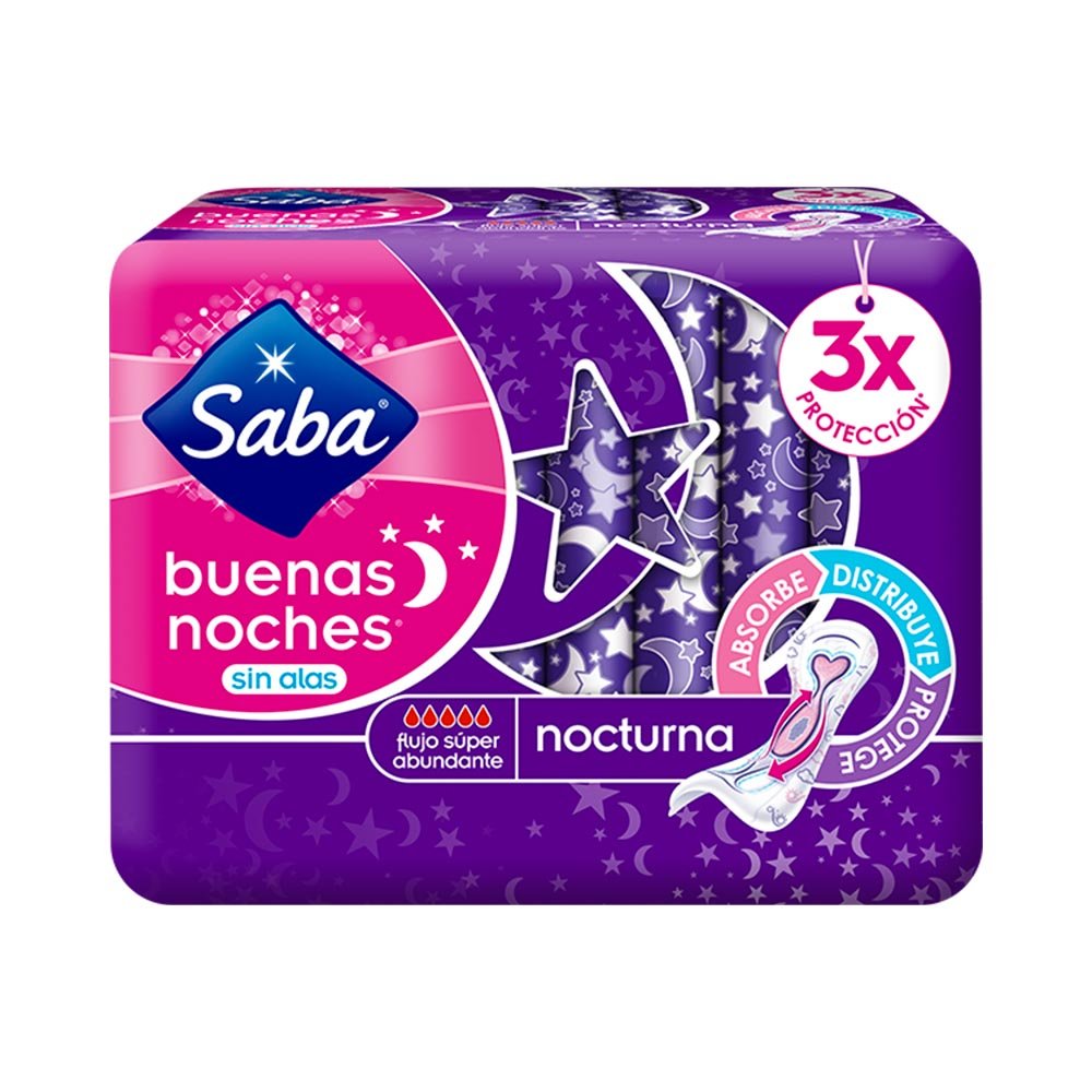 Tollas Sanitarias Saba Buenas Noches Sin Alas 10 Unidades