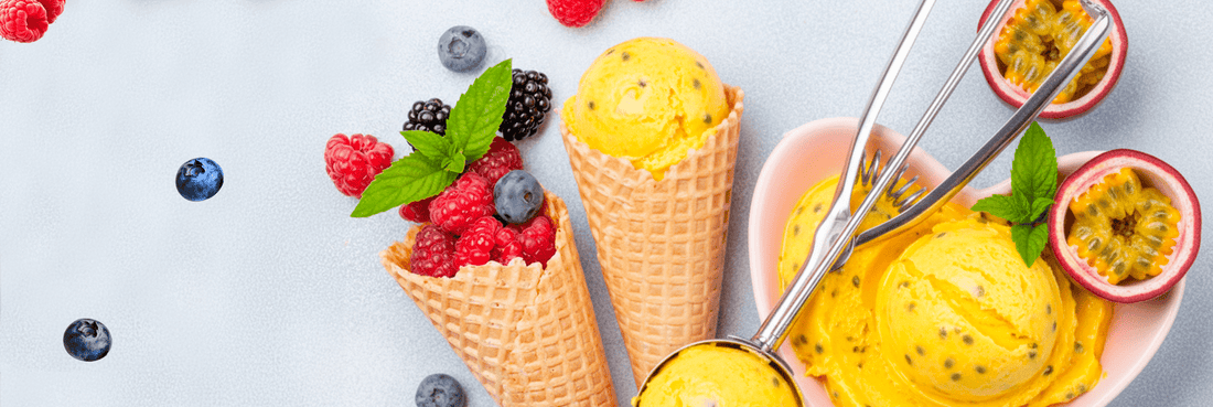 Sorbete de maracuyá refrescante en máquina de helados Ninja - Titan.com.pa