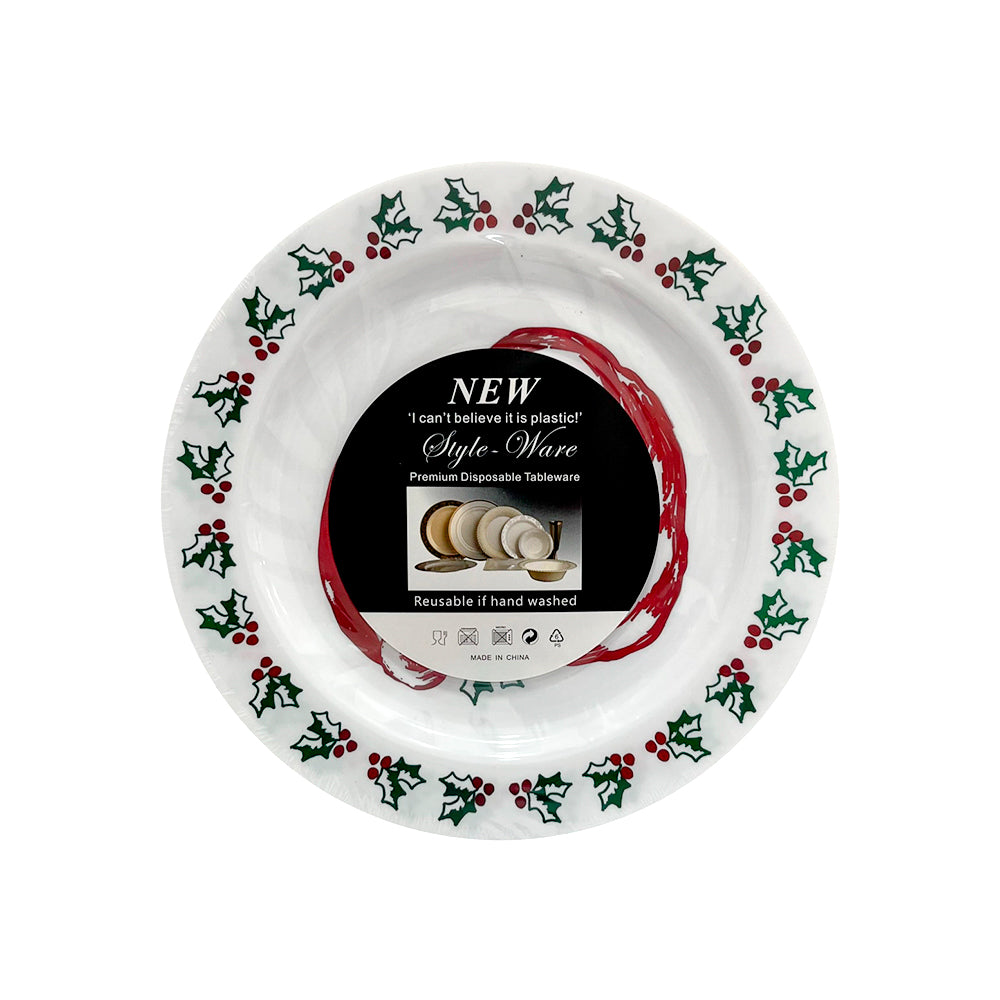 Plato De Melamina 10” / 10 Piezas Navidad - Christmas Elegance