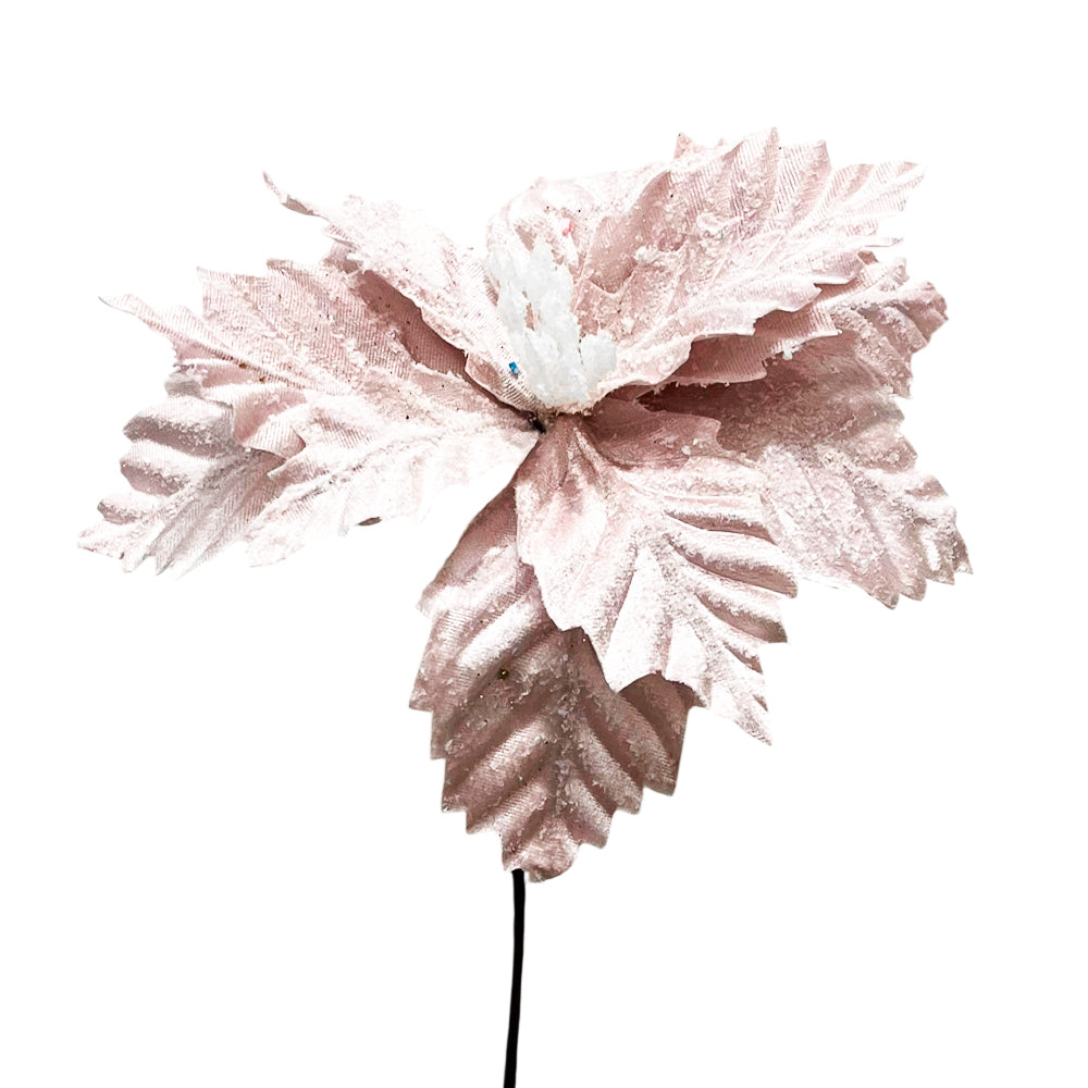 Flor Poinsettia 30 CM Rosado Pastel - Montefiori Christmas