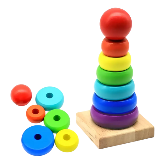 Pirámide Apilable De Madera 8 Piezas - Star Toys