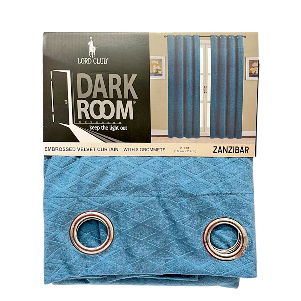 Cortina Zanzibar Lord Club 54" x 84" con Aros – Dark Room