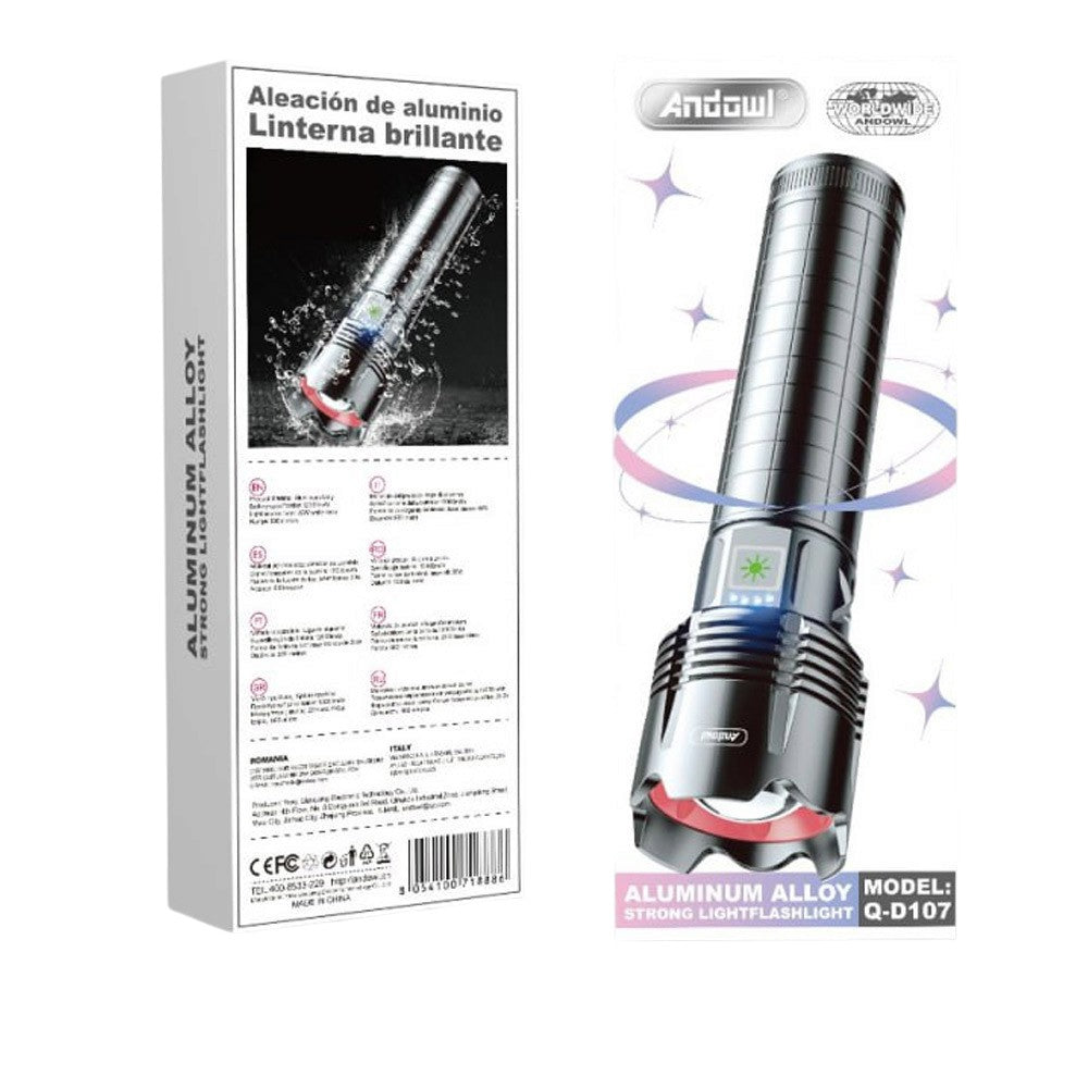 Linterna Aluminio Recargable 23 CM / USB/C - Andowal
