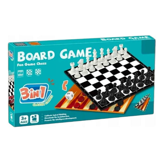 Juego De Mesa Ajedrez/Dama/Backgammon 3 En 1 - Star Toys