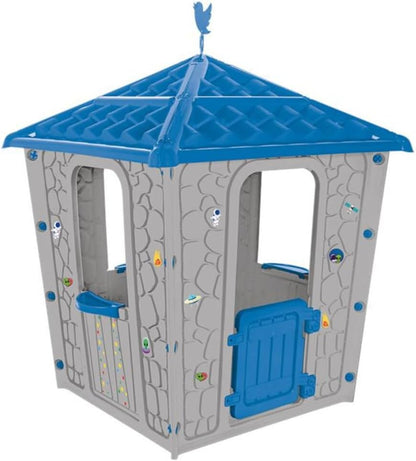 Casa Infantil Stone Gris Con Techo Azul 151 X 114 X 114 CM - Pilsan