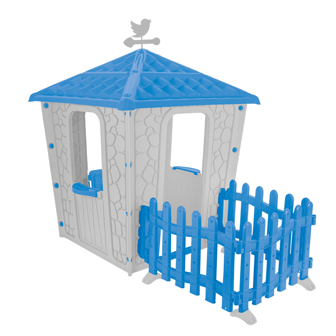 Casa Infantil De Juegos Con Cercado Azul 151 X 174 X 114 CM Diseño Castillo - Pilsan