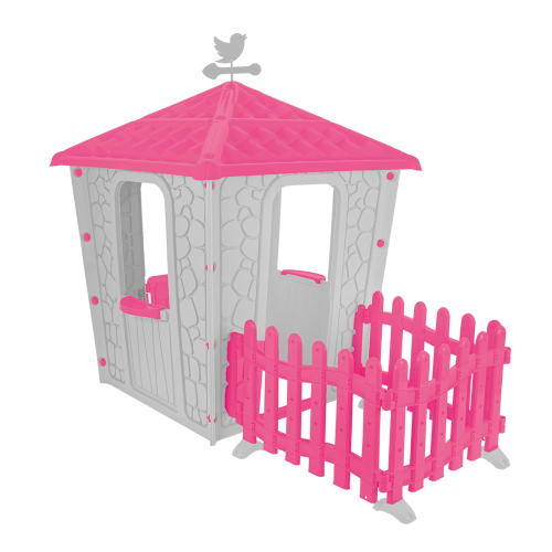Casa Infantil De Juegos Con Cercado Rosado 151 X 174 X 114 CM Diseño Castillo - Pilsan