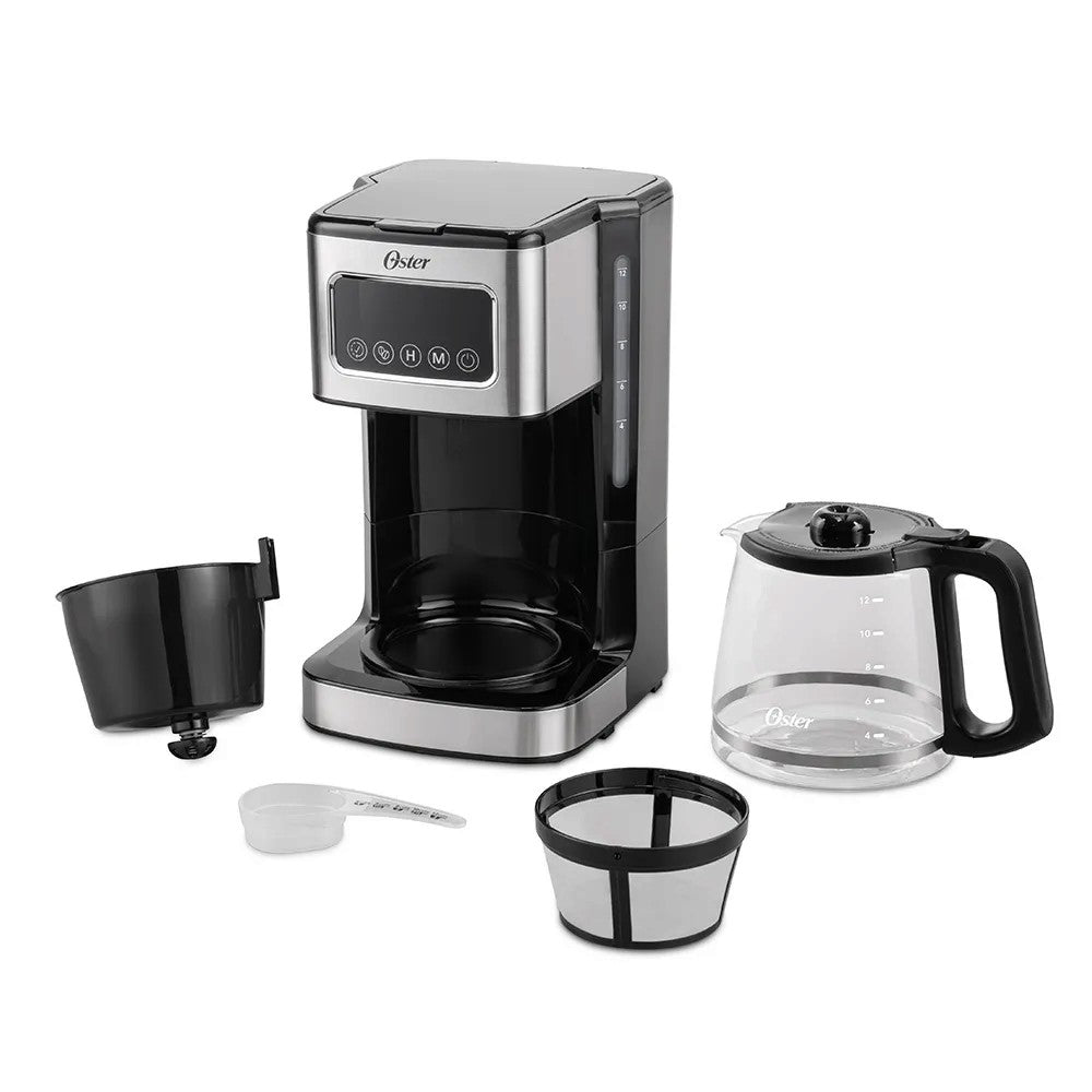 Cafetera Oster Programable de 12 Tazas Panel Táctil Jarra Vidrio