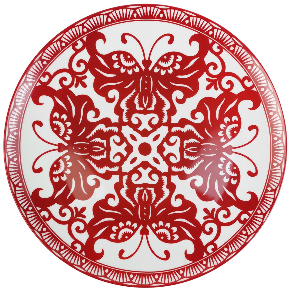Plato llano Home de porcelana de 12 pulgadas