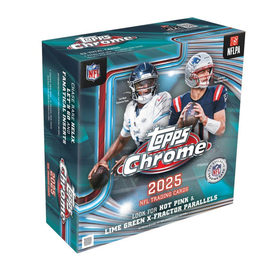 2025 Topps Chrome Football Mega con 42 cartas.