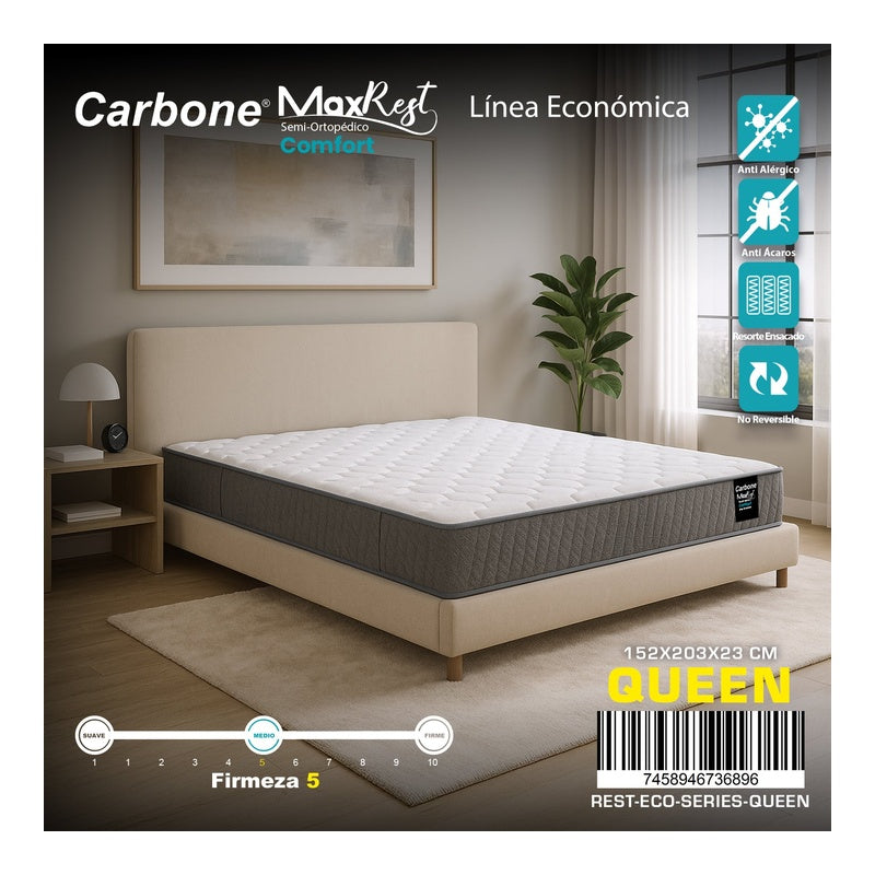 Colchon Queen Al Vacio Max Rest Sem Orto - CARBONE - 11125166