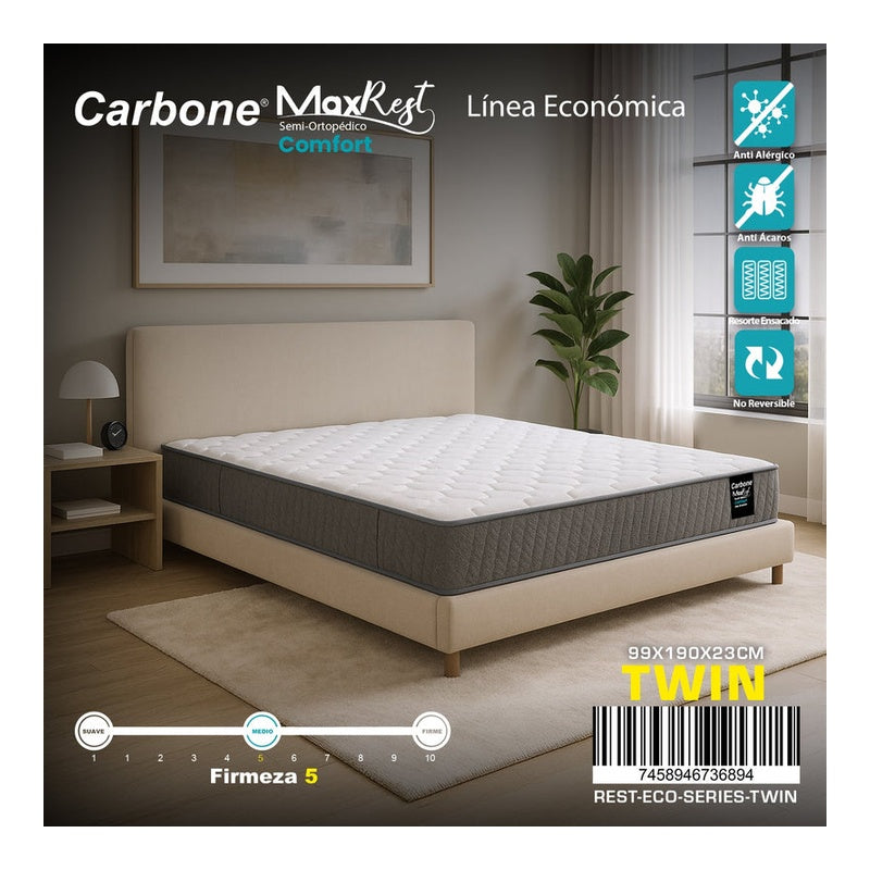 Colchon Twin Al Vacio Max Rest Sem Ortop - CARBONE - 11125167