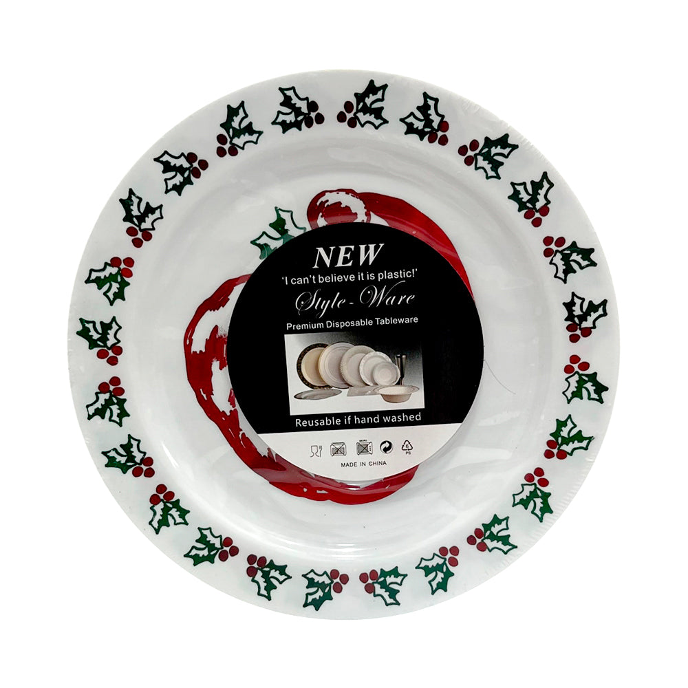 Plato Reutilizable De Melamina 7” / 10 Piezas - Christmas Elegence