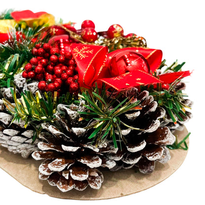 Portavela X 4 Decorativa 33 X 14 CM Navidad - Christmas Elegnace