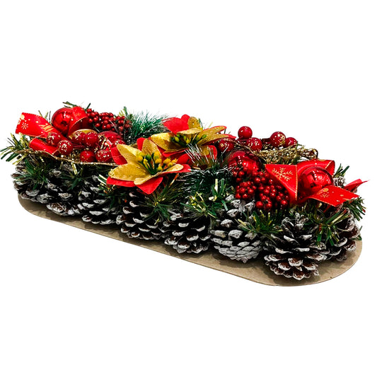 Portavela X 4 Decorativa 33 X 14 CM Navidad - Christmas Elegnace