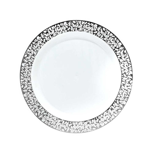 Plato Llano Reutilizable 7" Home Elegance / 10 Piezas / Silver