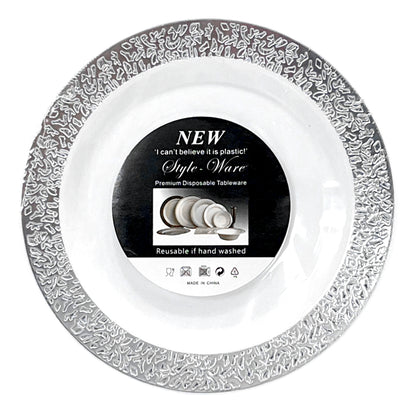 Plato Llano Reutilizable 10" Home Elegance 10 Piezas / Silver