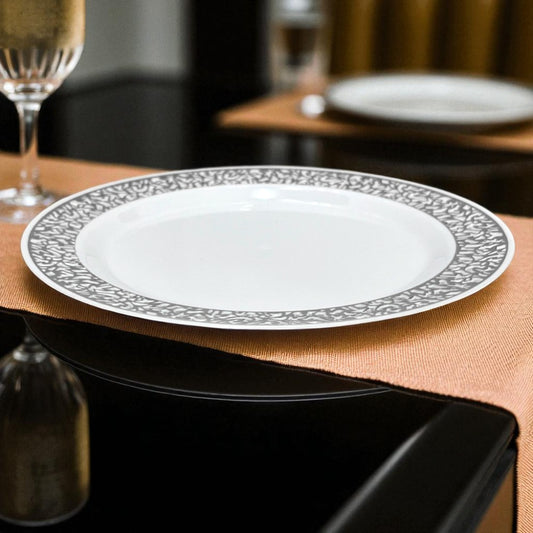 Plato Llano Reutilizable 10" Home Elegance 10 Piezas / Silver