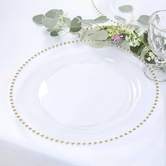 Platos Plásticos 7" Home Elegance de 6 Piezas / Clear Gold