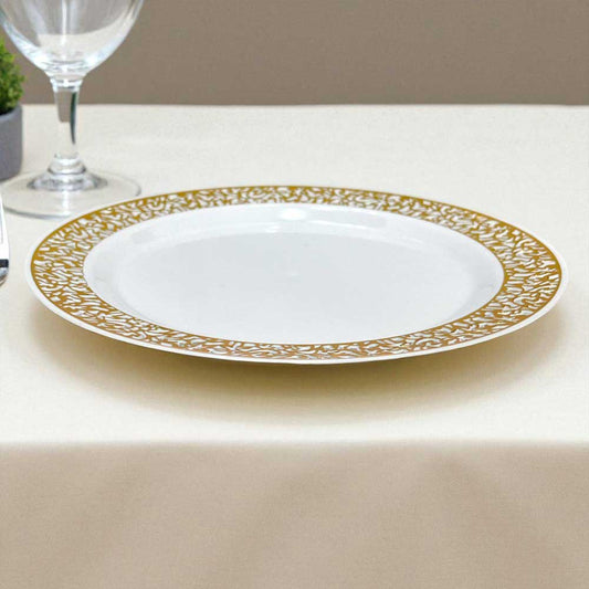 Plato Llano Reutilizable 10" Home Elegance 10 Piezas / Dorado
