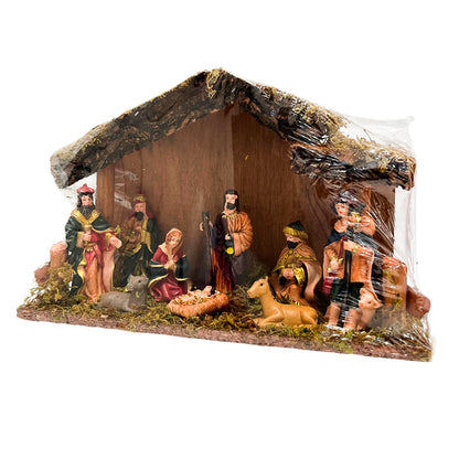 Nacimiento Con Establo 29 X 19 X 10 CM / 10 Piezas  - Christmas Elegance