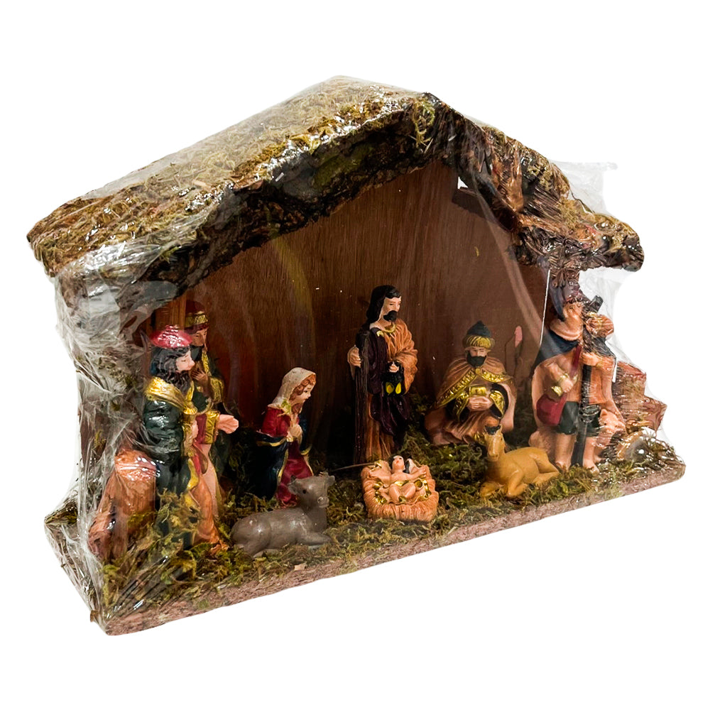 Nacimiento Con Establo 29 X 19 X 10 CM / 10 Piezas  - Christmas Elegance