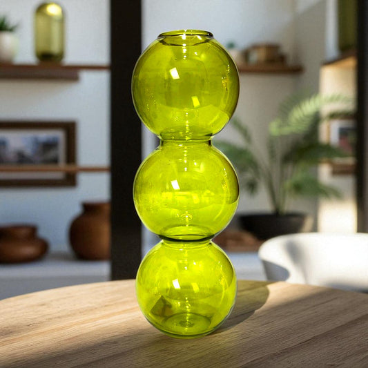 Florero Decorativo Home Elegance de Vidrio Verde/ 6.5"