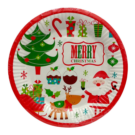 Plato Desechable 18 CM / 10 Piezas Navidad Surtido - Christmas Elegance