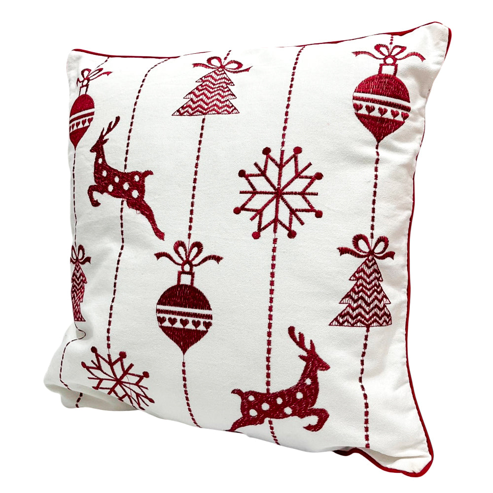 Cojín 41X41 CM Blanco/Rojo Surtido - Christmas Elegance