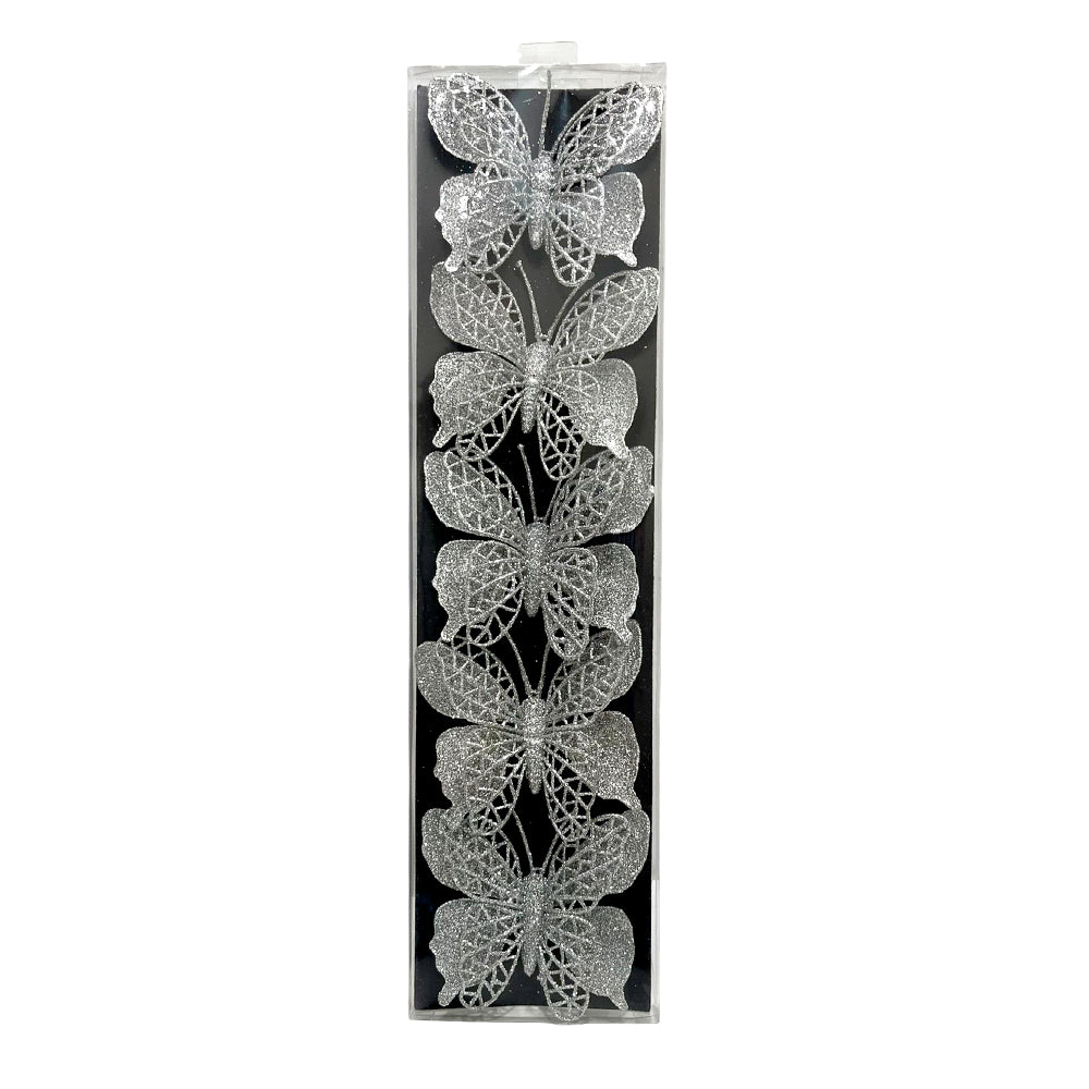Set De Mariposa Escarchada / 7 CM / 5 Piezas Surtido - Christmas Elegance