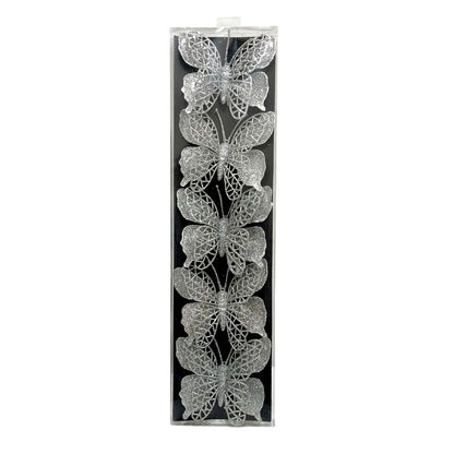 Set De Mariposa Escarchada / 7 CM / 5 Piezas Surtido - Christmas Elegance