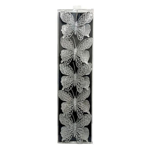 Set De Mariposa Escarchada / 7 CM / 5 Piezas Surtido - Christmas Elegance