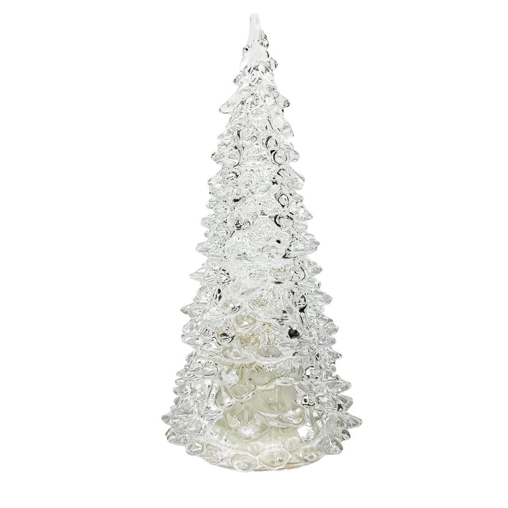 Adorno De Vidrio Decorativo Árbol / LED / 22 CM Blanco - Christmas Elegance