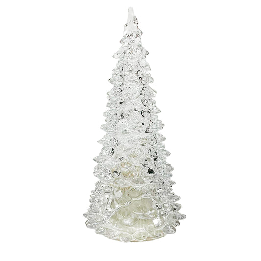 Adorno De Vidrio Decorativo Árbol / LED / 22 CM Blanco - Christmas Elegance