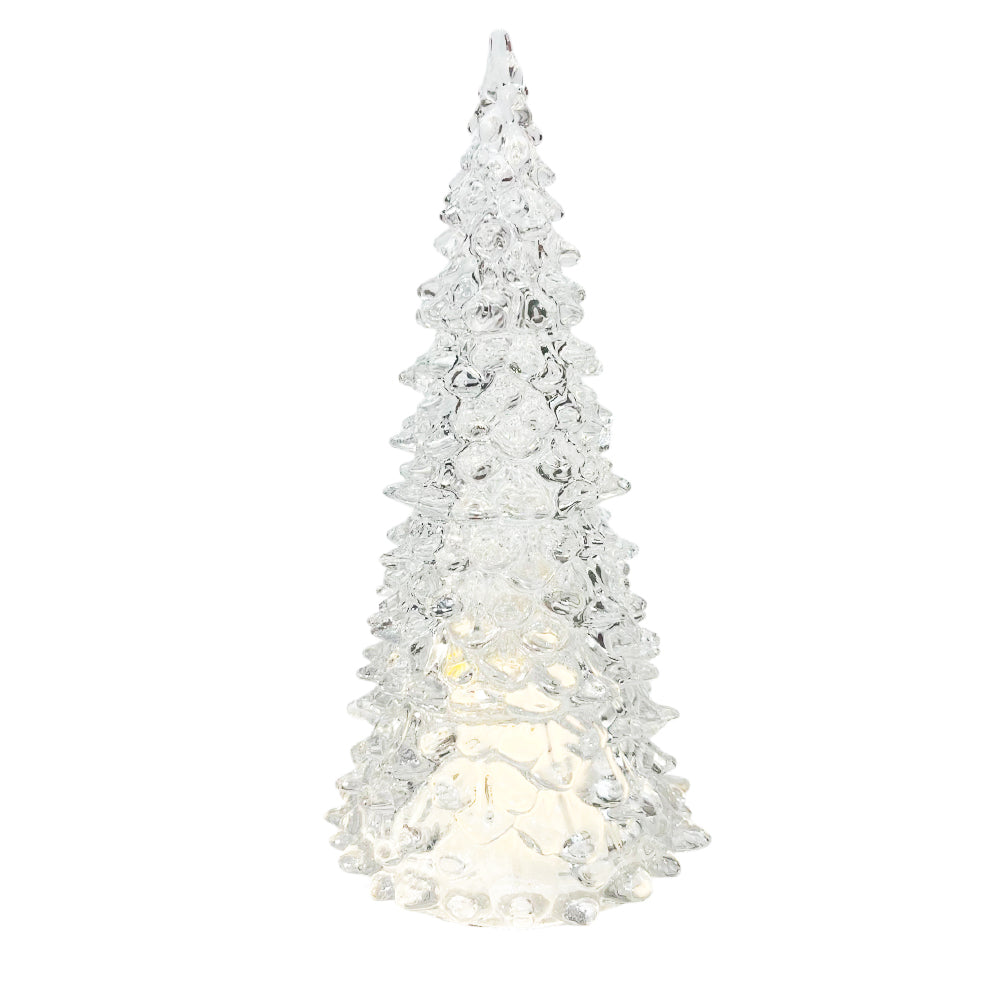 Adorno De Vidrio Decorativo Árbol / LED / 22 CM Blanco - Christmas Elegance