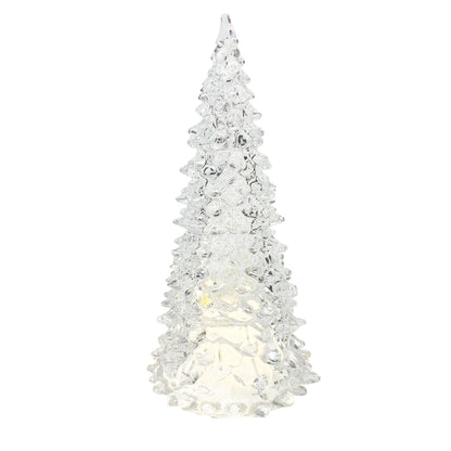 Adorno De Vidrio Decorativo Árbol / LED / 22 CM Blanco - Christmas Elegance