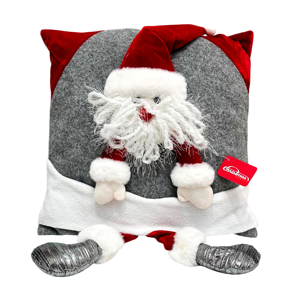 Cojín Gris/Rojo C/Muñeco De Santa 42X42 CM Surtido - Christmas Elegance