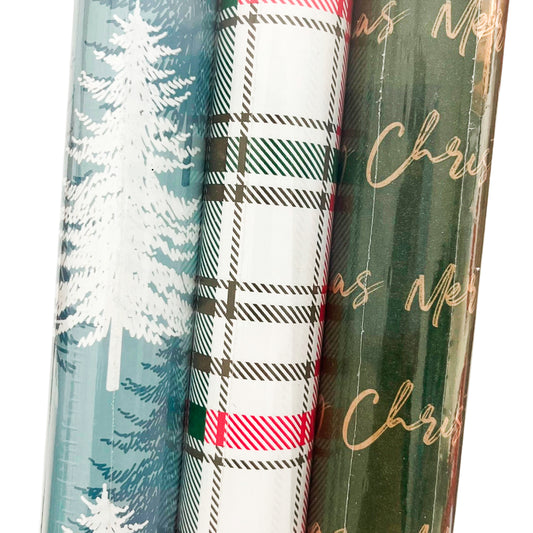 Papel De Regalo Surtido 3 Piezas - Christmas Elegance